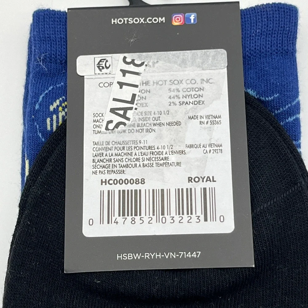 Hot Sox Socks Womens 9-11 Blue Starry Night Famous Artist Series Crew